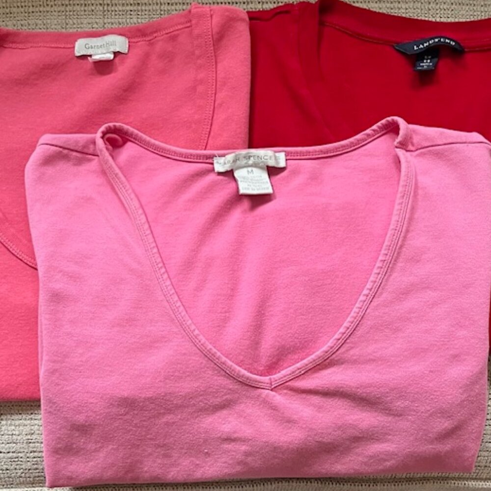 3 Cotton T-Shirts - Garnet Hill, Land's End & Sarah Spencer - Picture 4 of 5